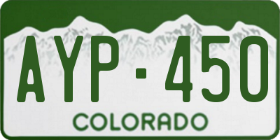 CO license plate AYP450