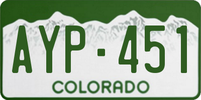 CO license plate AYP451
