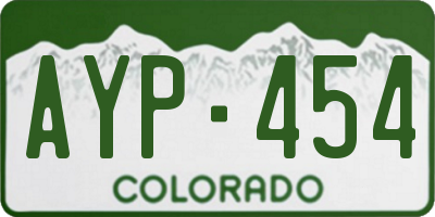 CO license plate AYP454