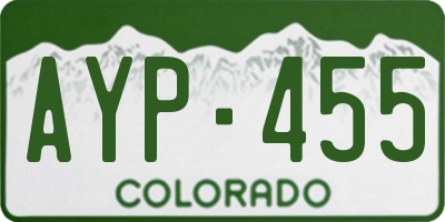CO license plate AYP455