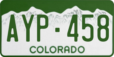 CO license plate AYP458