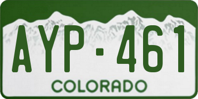 CO license plate AYP461
