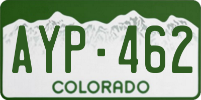 CO license plate AYP462