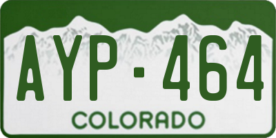 CO license plate AYP464