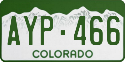 CO license plate AYP466