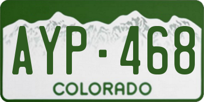 CO license plate AYP468
