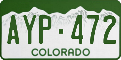 CO license plate AYP472
