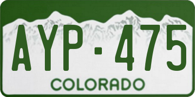 CO license plate AYP475