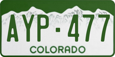 CO license plate AYP477
