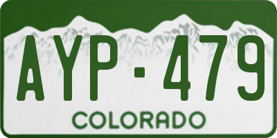 CO license plate AYP479