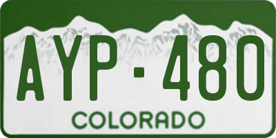 CO license plate AYP480