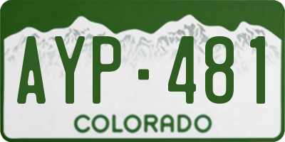 CO license plate AYP481