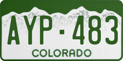 CO license plate AYP483