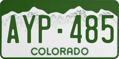 CO license plate AYP485