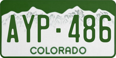 CO license plate AYP486