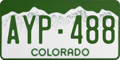 CO license plate AYP488