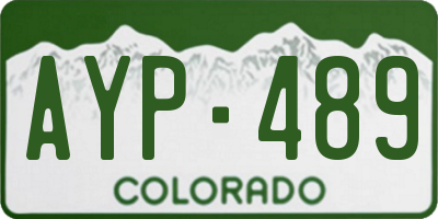 CO license plate AYP489