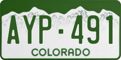 CO license plate AYP491