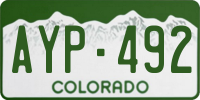 CO license plate AYP492