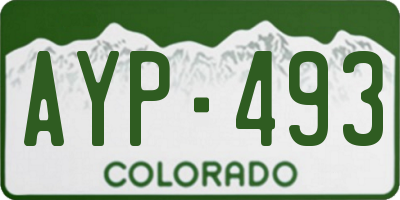 CO license plate AYP493