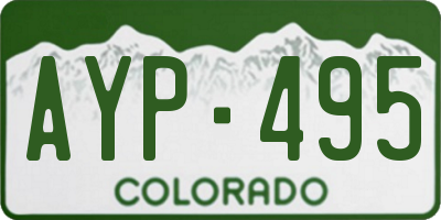 CO license plate AYP495