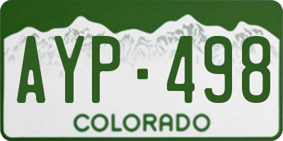 CO license plate AYP498