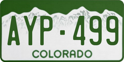 CO license plate AYP499