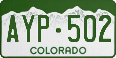 CO license plate AYP502