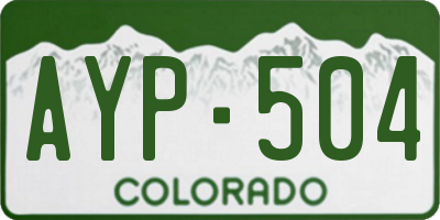 CO license plate AYP504