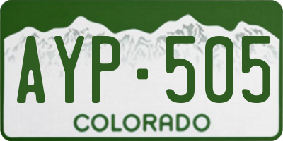 CO license plate AYP505