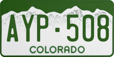 CO license plate AYP508