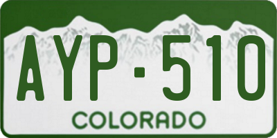 CO license plate AYP510