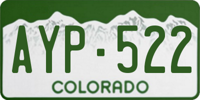 CO license plate AYP522