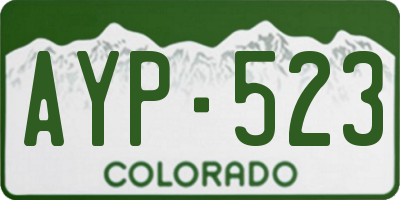 CO license plate AYP523