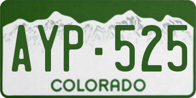 CO license plate AYP525