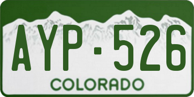 CO license plate AYP526