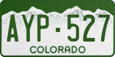 CO license plate AYP527