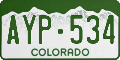 CO license plate AYP534