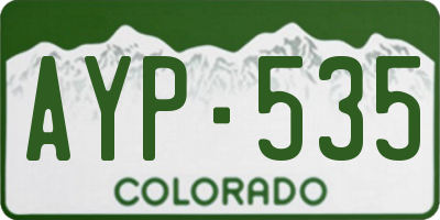CO license plate AYP535