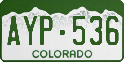 CO license plate AYP536