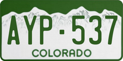 CO license plate AYP537