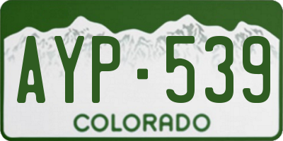 CO license plate AYP539