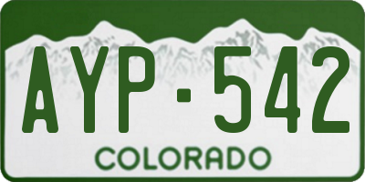 CO license plate AYP542