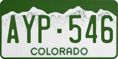 CO license plate AYP546