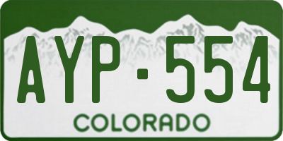 CO license plate AYP554