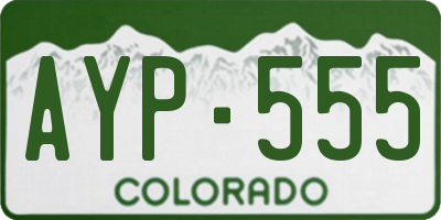 CO license plate AYP555