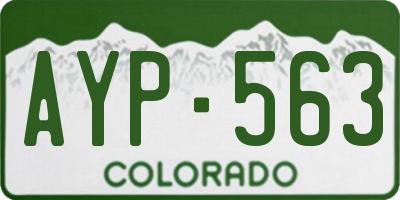 CO license plate AYP563