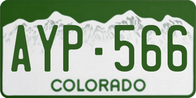 CO license plate AYP566