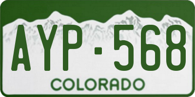 CO license plate AYP568