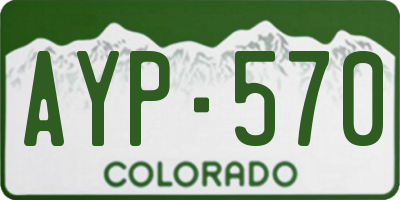 CO license plate AYP570